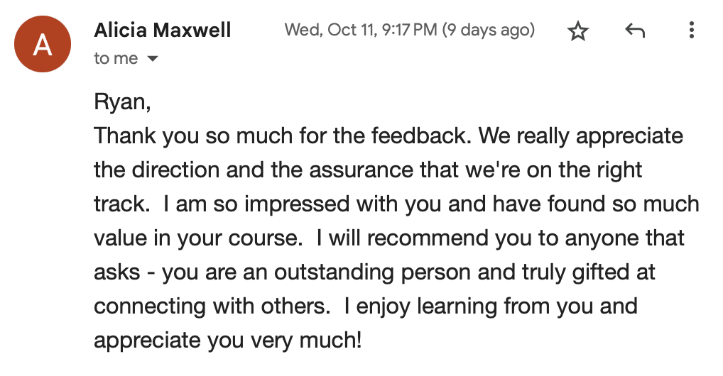 Screenshot describing the direction, reassurance and confidence a family gained from Scholarship Navigator.