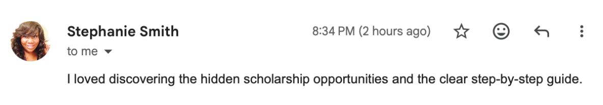 Screenshot describing a step-by-step process for finding overlooked scholarship opportunities.