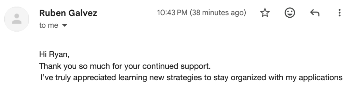 Screenshot describing improved organization for scholarship applications.